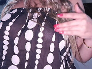 Cute blonde is fucked after the party