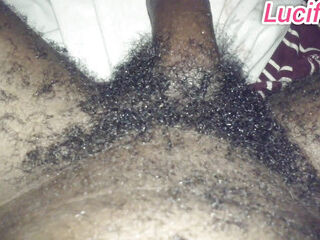 Hard rough BBC erection inside the dark room
