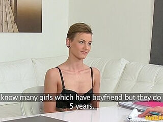 Skinny Brunette With Short Hair Takes Cock Balls Deep In Her Vag