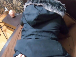 A Great Gift for St. Valentin- Blow-job, Fuck and Lot of Cum on My Long Fur Hooded Downjacket 245 - Preview