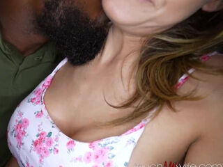 Busty brunette milf tries to handle this amazing black pipe in her shaved sweet muff