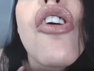 'Close up POV Cum on my pretty lips'