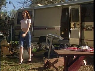 Horny slut gets her pussy fingered and fucked inside a trail