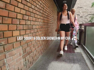 The Last Squirt and Golden Shower in My Car 4K
