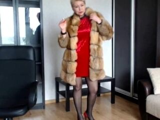 'VENUS IN FURS, or hot MILF whore AimeeParadise in a fur coat on a naked body & with a cigarette! ))'