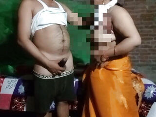 Beautiful Indian bhabhi having romance with her lover.