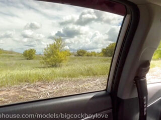 Daddy's passerby cruise, jerking off my dick and fucking me in the ass on the highway in public. Hard , bareback