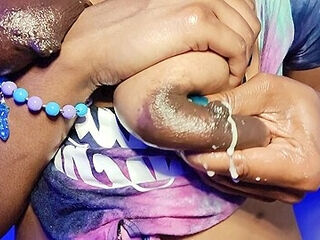 Ebony Milf Plays With Big Puffy Areolas To Induce Lactation