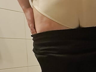 Stepmother pissing to get rid of the milk that her stepson left in her vagina