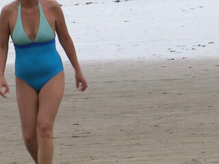 Stepson for the first time has sex with beautiful stepmother on the beach