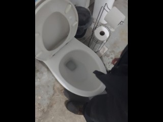 Male pee desperation before going out snowmobiling