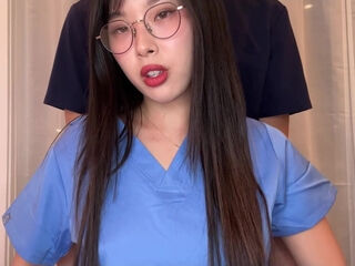 Petite asian nurse pounds on patient's hard dick