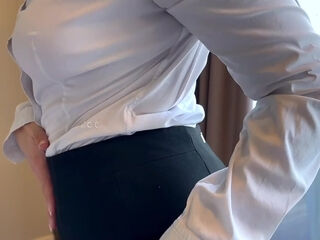 Slutty German MILF in heels got quickie with semen on her face