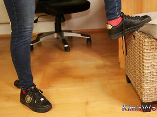 Red Stockings, Sneakers & Dangling Tease