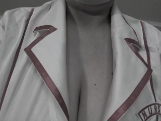 Mature bbw of the nurse cries and shows its big natural sagging boobs