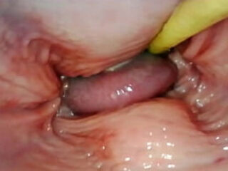 AMAZING INTERNAL POV. CAMERA INSIDE HER PUSSY WHILE I FILL HER WITH CUM