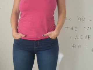 My Boss cums on my big ass in tight jeans