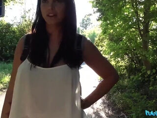 Busty Chloe takes cash and fucks a stranger outdoors