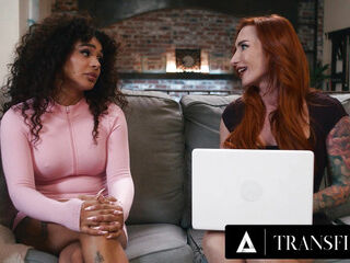 TRANSFIXED - Redhead MILF Sophia Locke's Milf Lips CUM SWAP With Colleague Eva Maxim After Hot Fuck