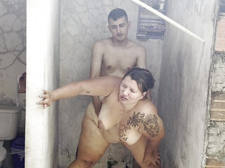 STEPMOM FUCKS HER LOVER IN THE SHOWER