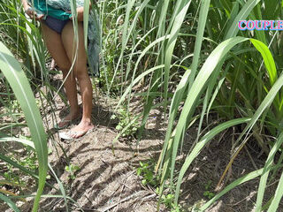 Komal walked ahead into the sugarcane field and followed behind Ushka Lover