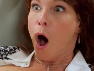 Hot redhead cougar insolently turns stepson on to fuck her asshole