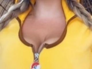 "Lactating Blonde Braids Pigtails Pikachu Sucks & Spits Milk On Huge Boobs Bouncing On Dildo Snapchat"
