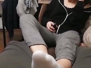 Wife Giving Hubbys Friend Foot Job On Couch