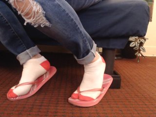 Socks Pink Flip Flops Shoeplay