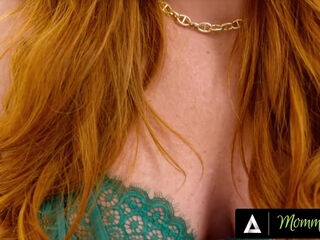 Horny redhead stepmom wanted to make him comfortable