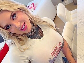 Tatted Up Blonde Babe With Big Tits Lets Her Landlord Fuck