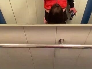 Kinky neighbor laid back in the elevator - Amateur